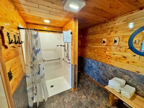 Cottage, 1 Queen Bed, Lake View | Bathroom - Haven Duplex at Lake Paradise Cottages (Carp Lake)