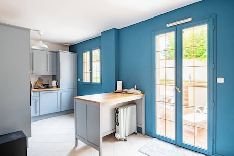 Interior. House with terrace and garden near Giverny.
