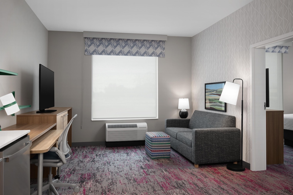 Suite, 1 Bedroom | Living area | 55-inch LED TV with cable channels