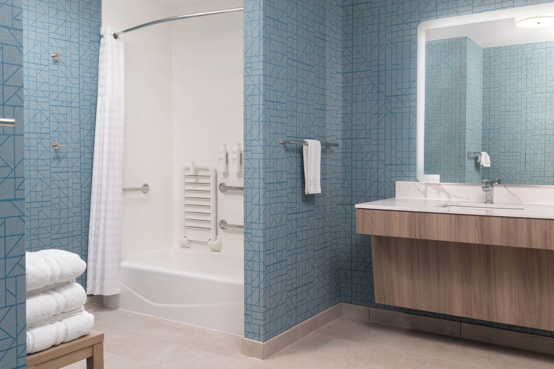 Free toiletries, hair dryer, towels