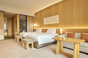 Habitación, 2 camas individuales | Caja fuerte, cortinas opacas, tabla de planchar con plancha