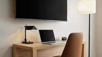 Desk, laptop workspace, iron/ironing board, free WiFi