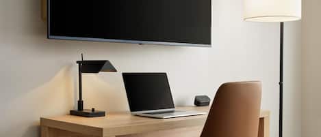 Desk, laptop workspace, iron/ironing board, free WiFi