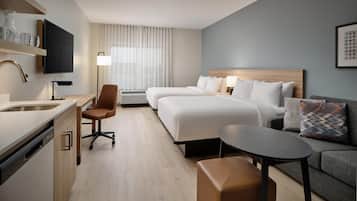 Studio Suite, 2 Queen Beds | Desk, laptop workspace, iron/ironing board, free WiFi