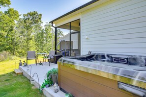 Terrace/patio - Walk to Marina: Lake Greenwood Retreat w/ Hot Tub (Greenwood)