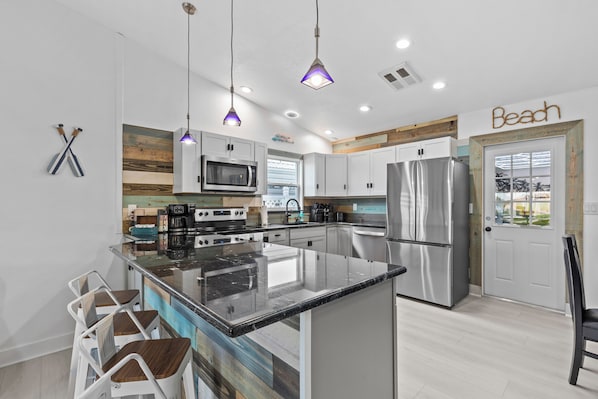 Microwave, oven, stovetop, dishwasher