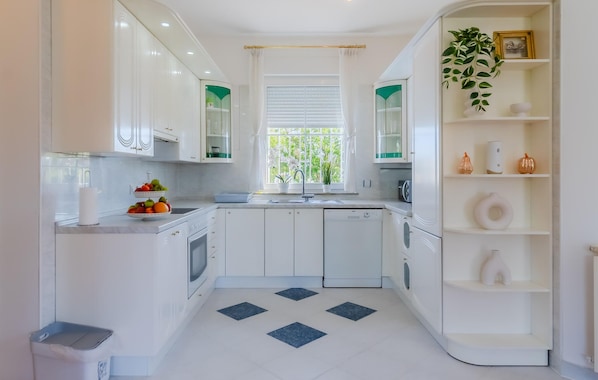 Fridge, oven, stovetop, dishwasher