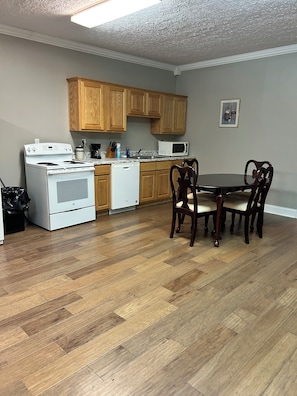 Microwave, oven, stovetop, dishwasher