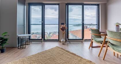 Bosphorus View with 2 bedrooms and WiFi, AC, Elevator