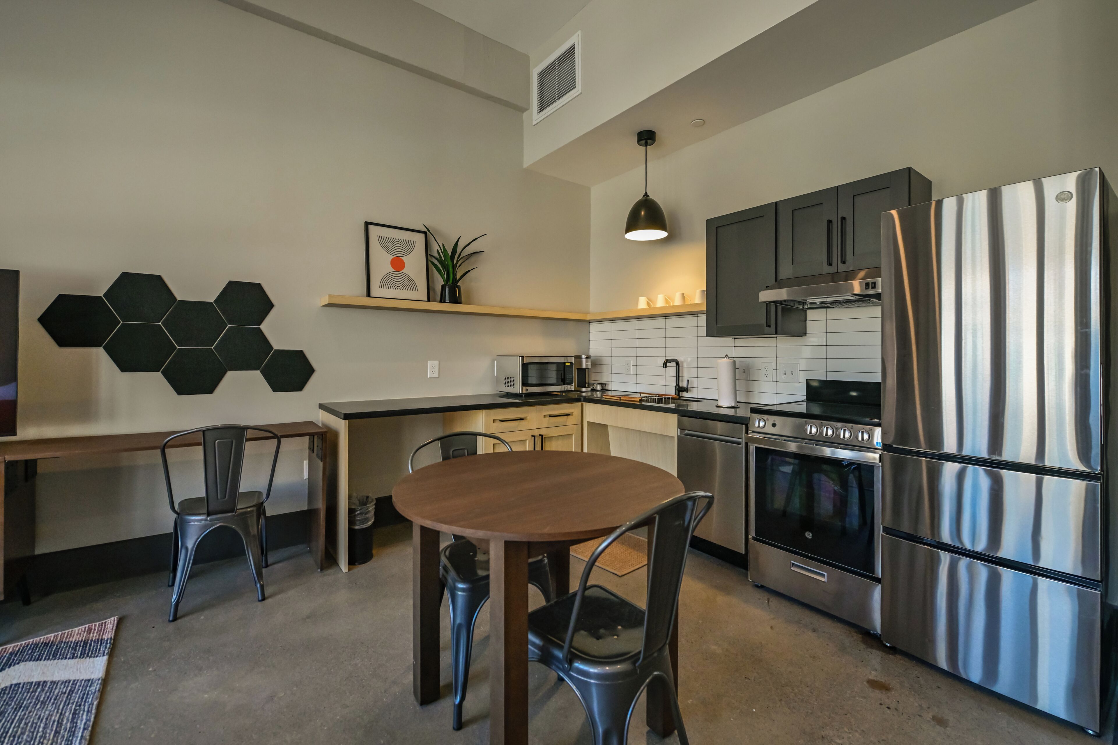 Studio (Mobility Access) | Private kitchen | Full-size fridge, microwave, oven, stovetop