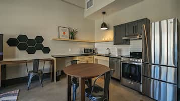 Studio (Mobility Access) | Private kitchen | Full-size fridge, microwave, oven, stovetop