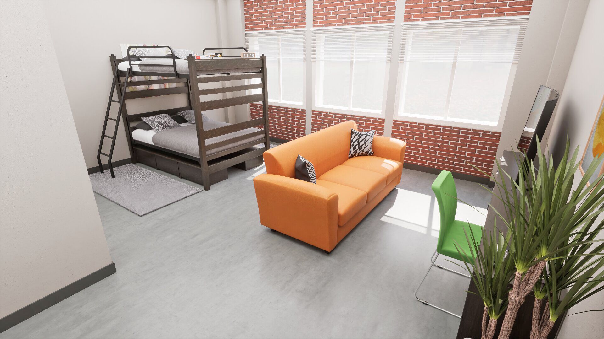 Family Studio (Bunk Bed Studio) | Laptop workspace, free WiFi, bed sheets