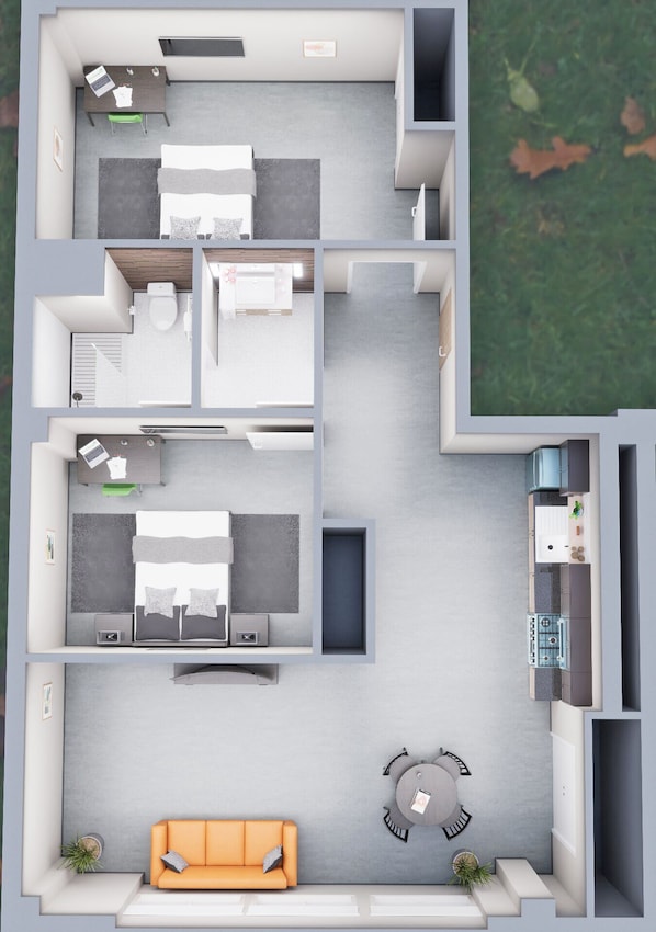 Studio Suite, 2 Bedrooms, City View | Floor plan - The Lostro (Athens)