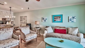 TV, fireplace, DVD player