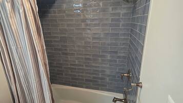 Hair dryer, bidet, towels, soap