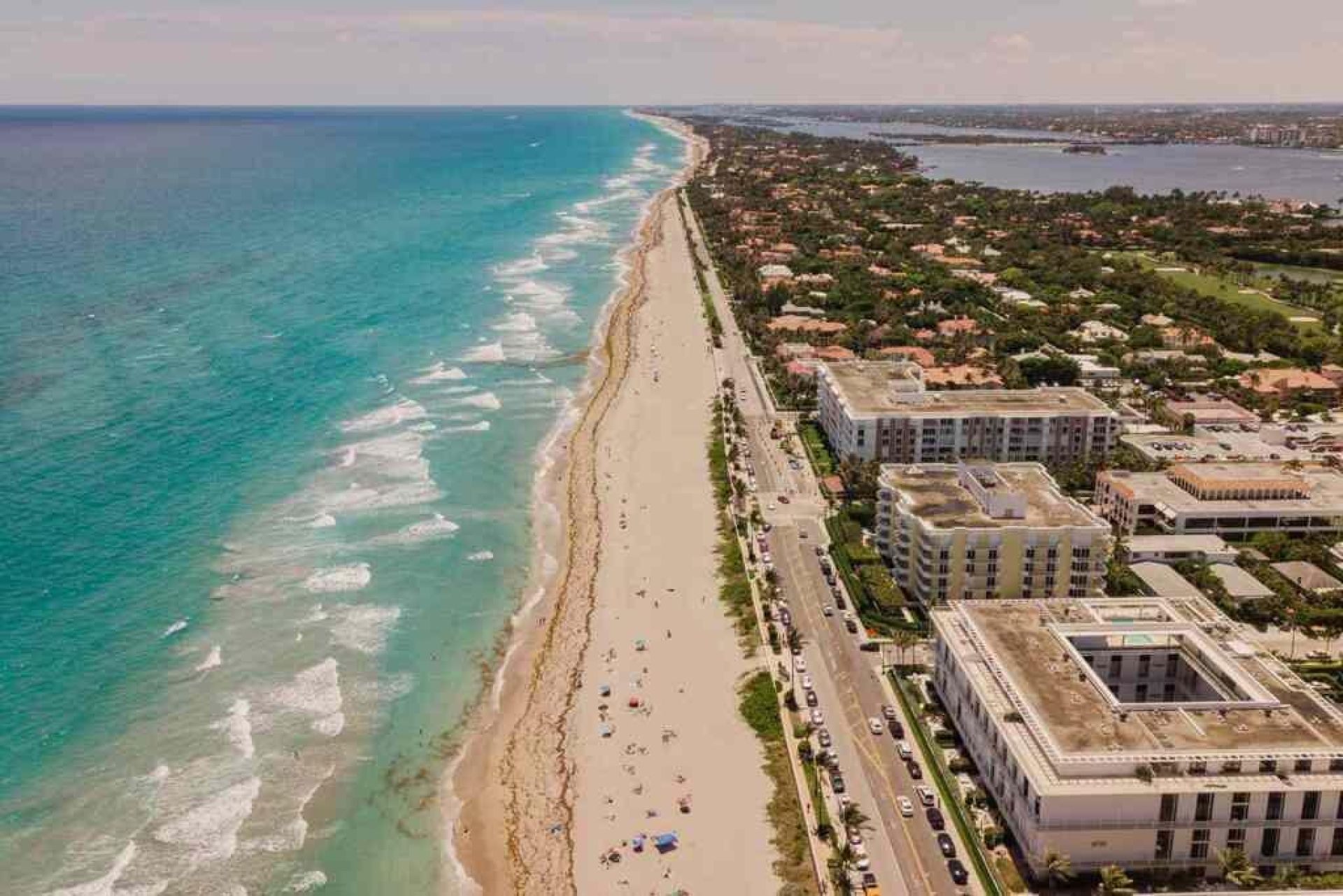 Long stretch of sandy beach