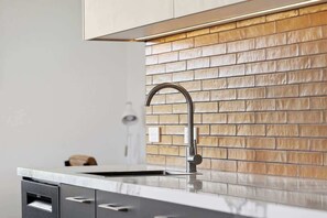 Fridge, microwave, dishwasher, toaster