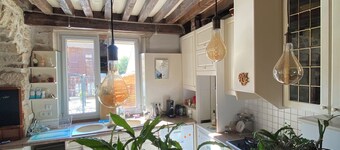 Historic house on rue Pasteur with terrace overlooking Dole's Little Venice