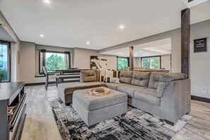 TV, fireplace, offices - Oak Hills Estate! Luxe Forest Escape Near USAFA (Monument)