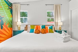 5 bedrooms, desk, iron/ironing board, travel crib