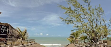 On the beach, white sand, beach bar
