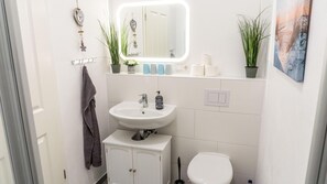 Dusche, Haartrockner, Handtücher