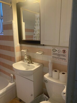 Sèche-cheveux, serviettes fournies, savon, papier toilette