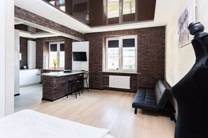 Classic-Apartment, Stadtblick | Wohnbereich