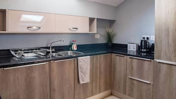 Fridge, microwave, oven, toaster