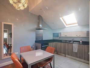 Fridge, microwave, oven, toaster