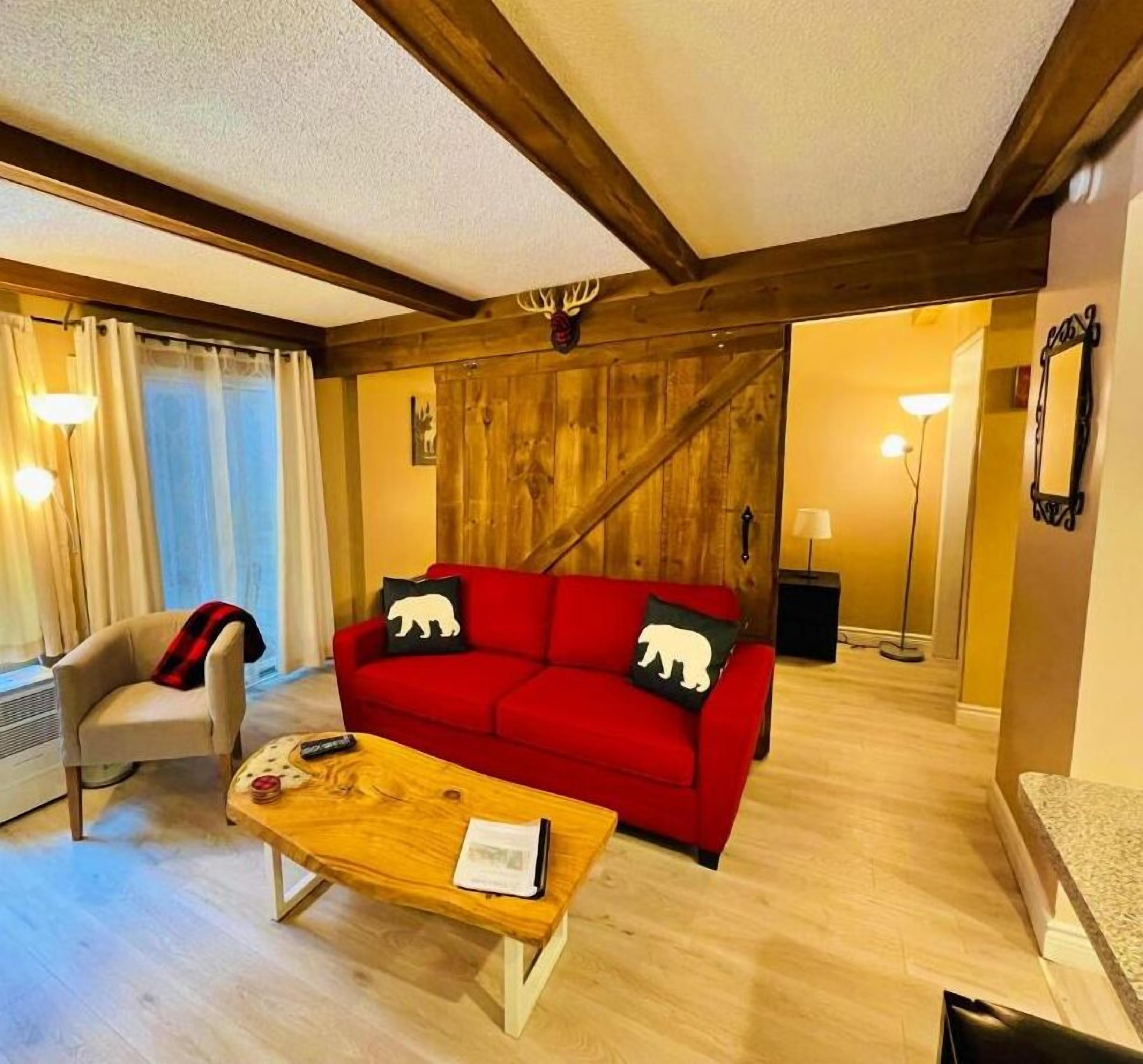 Apartment, 1 Queen Bed with Sofa bed, Non Smoking, Pets Not Allowed | Living area | 43-inch Smart TV with cable channels, fireplace