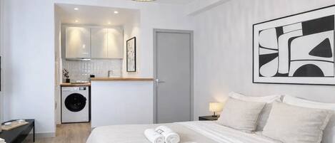 Superior Apartment, Courtyard View | Living area | 80-cm Smart TV with digital channels