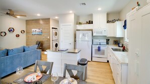 A compact living space with a kitchenette, a dining area, and a seating area. - 4 Mi to Rockport Beach Park: Home w/ Resort Perks (Rockport)