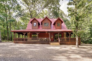 House (2 Bedrooms) | Front of property - Hot Tub + Game Room: Family Retreat in Broken Bow (Broken Bow)