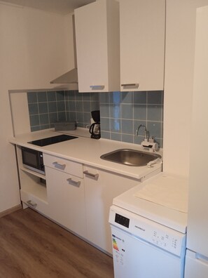 Fridge, microwave, stovetop, dishwasher