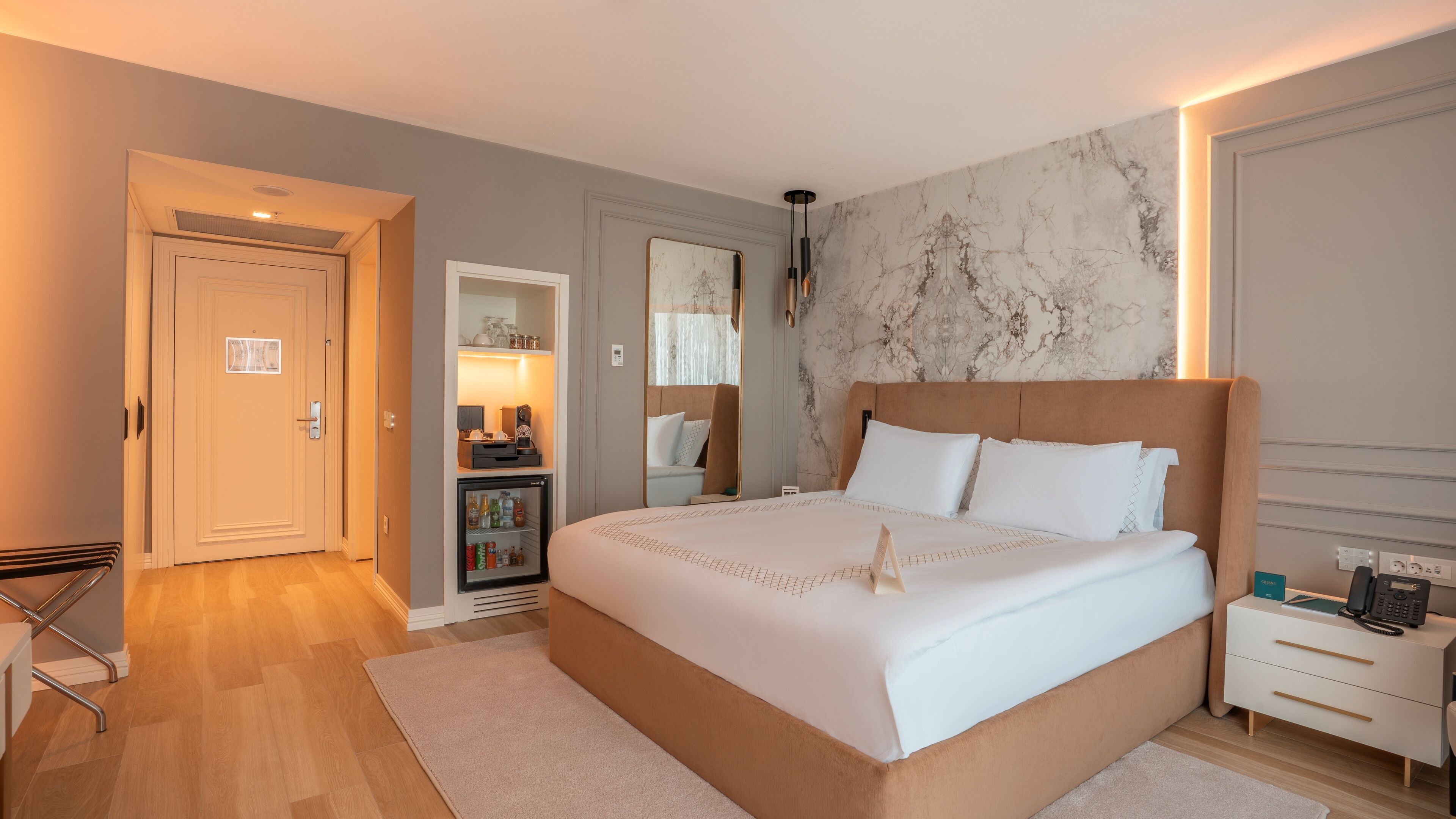 Premium bedding, minibar, in-room safe, desk