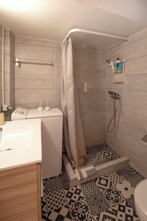 Dusch, hårtork och tvål