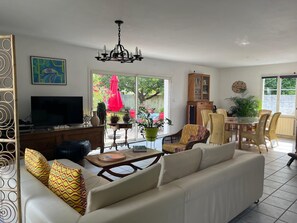 Fernseher, Kamin, DVD-Player, Tischtennisplatte