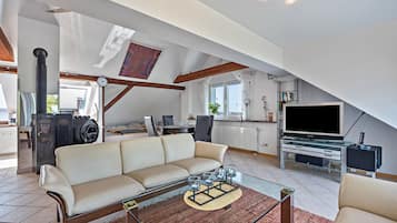 TV, fireplace, DVD player, stereo