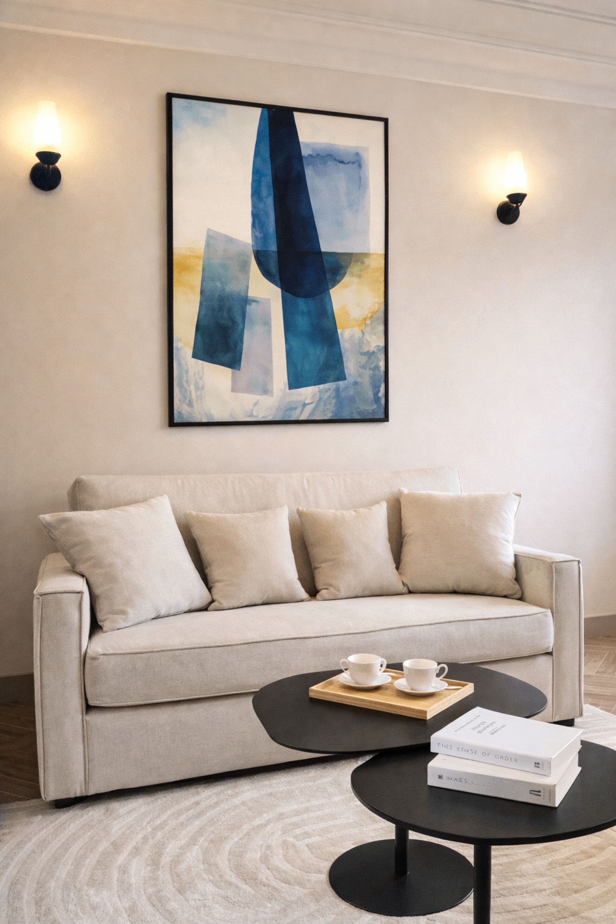 Apartament Deluxe, vistes a la ciutat | Sala d'estar | Televisor intel·ligent de 80 cm amb canals digitals 