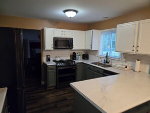 Microwave, oven, stovetop, dishwasher