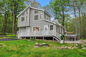 Exterior - Modern Lake View | Firepit, Hot Tub, Lake Views! (Tobyhanna)