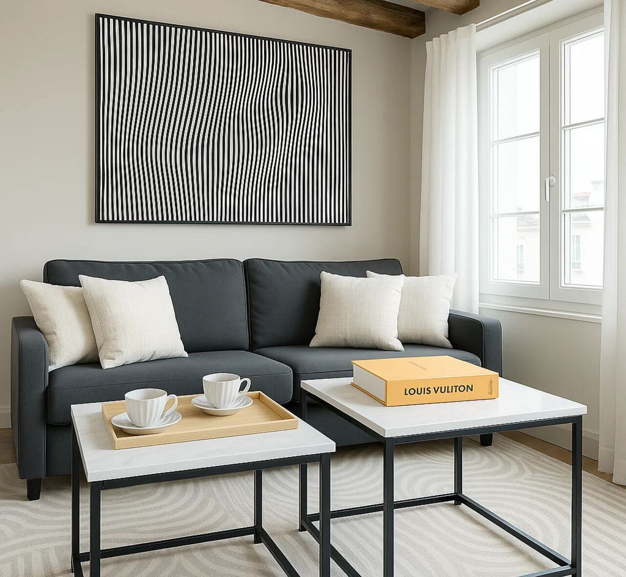 Lägenhet Superior - utsikt mot staden | Vardagsrum | 80-centimeters smart-tv med digitalkanaler