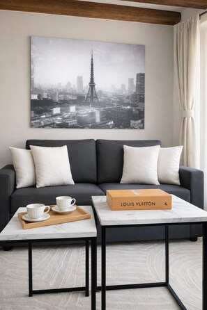 Superior Apartment, City View | Living area | 80-cm Smart TV with digital channels