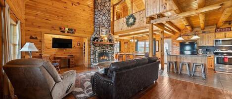 Fernseher, Kamin, Arbeitsbereiche