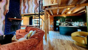 TV, fireplace, offices