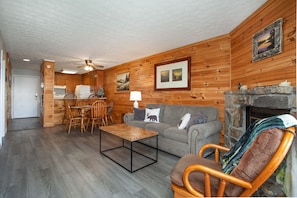 TV, fireplace - Stunning Mountain Views with Community Amenities! (Gatlinburg)