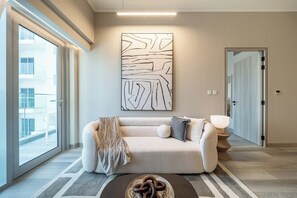 TV, offices - Airstay | 1BR | Pool Views | Next to Circle Mall (Dubai)