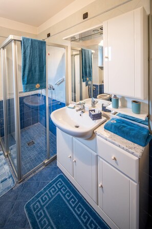 Shower, bidet, towels