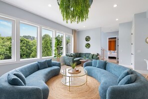 Télévision, cheminée, jeux vidéo, chaîne hi-fi